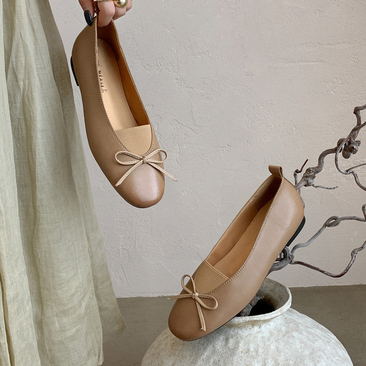 Karin Luna Full Layer Inside and Out~Basic Versatile Bow Hidden Heel Shoes