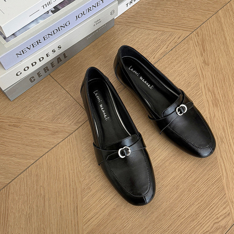 Karin Luna In Stock Spot Goods Basic Versatile British Style Single Shoes