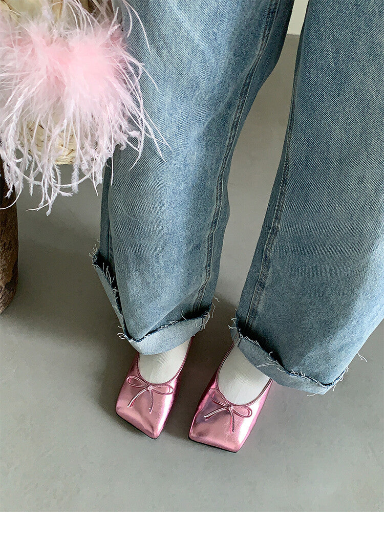 Karin Luna Hot-Selling Derivative Edition~Comes with data plan included Must-have Butterfly Knot Closed-Toe Height-Increasing Slippers