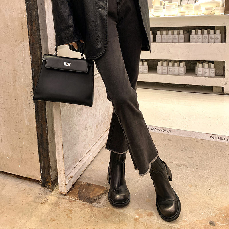 Karin Luna In Stock Spot Goods  Round Toe Stretch Round Toe Chelsea Short Boots