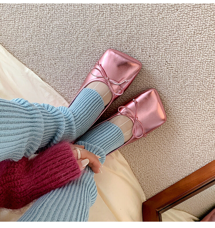 Karin Luna In Stock Spot Goods  Hurry up and grab this hot item!！Square-Toed Flat Granny Shoes