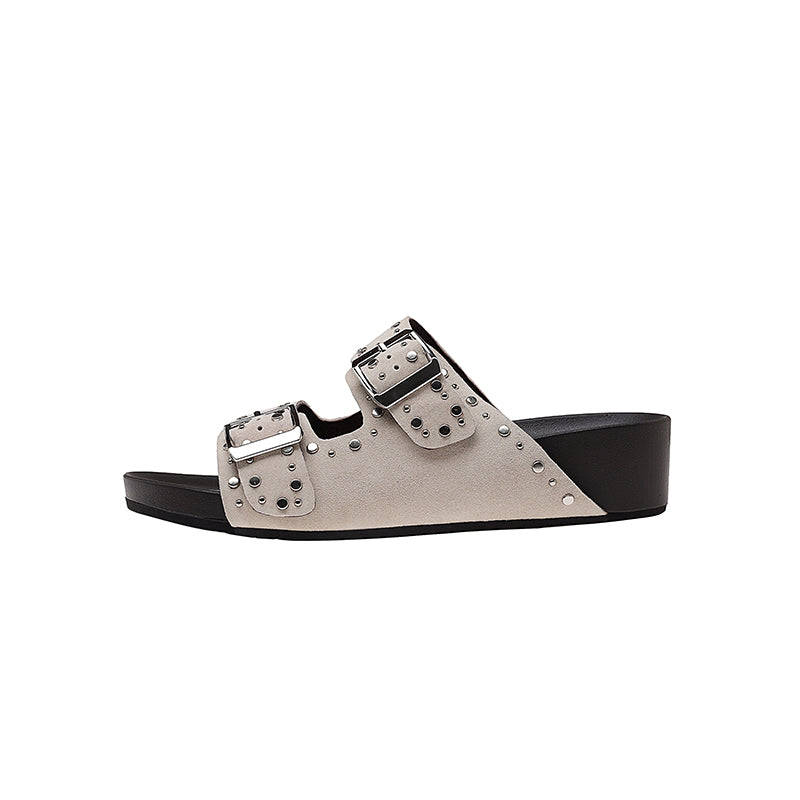 Karin Luna In Stock Spot Goods Casual Thick-Soled Belt Buckle Slippers