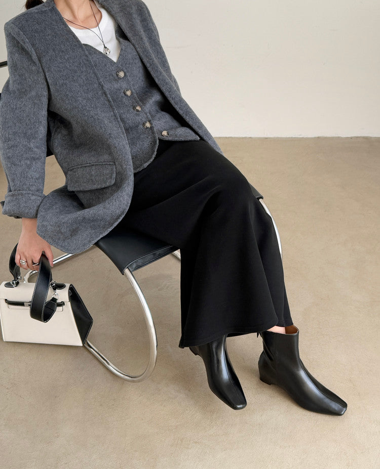Karin Luna Basic Versatile  Square toe Hot-selling Short Boots
