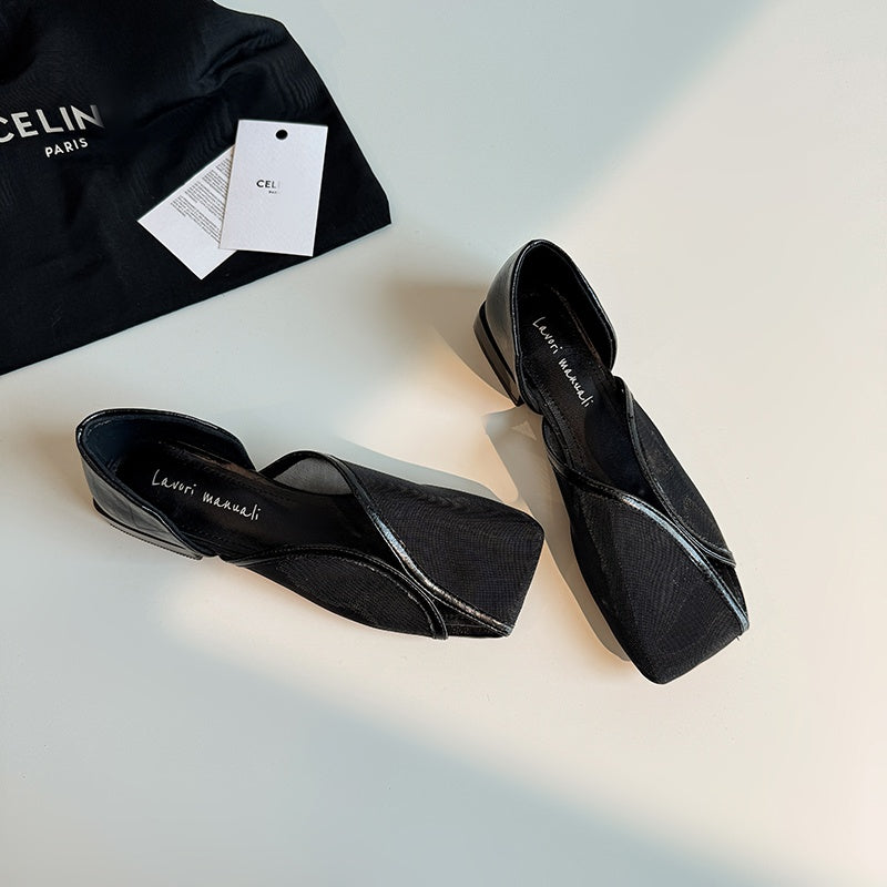 Karin Luna In Stock Spot Goods  Square Toe Mesh Sandals