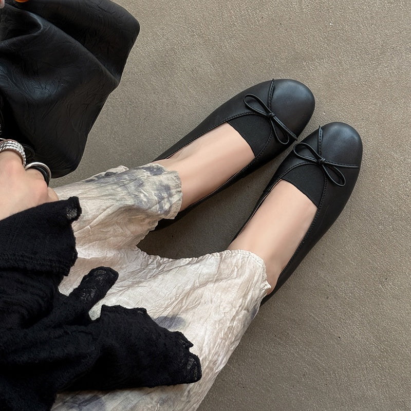 Karin Luna Full Layer Inside and Out~Basic Versatile Bow Hidden Heel Shoes