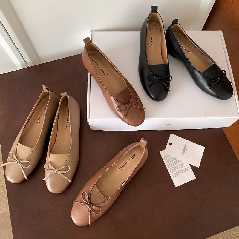 Karin Luna Full Layer Inside and Out~Basic Versatile Bow Hidden Heel Shoes