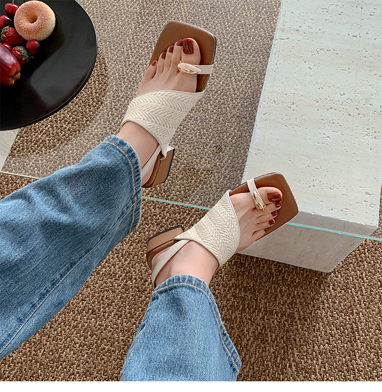 Karin Luna In Stock In Stock  Hot-selling Vacation Style  Basic Versatile Woven Style Sandals