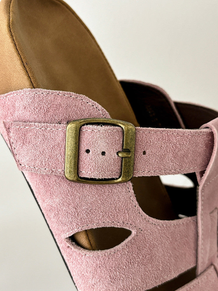 Karin Luna Full Layer Inside and Out~Basic Versatile Perforated Round Toe Birkenstock Slippers