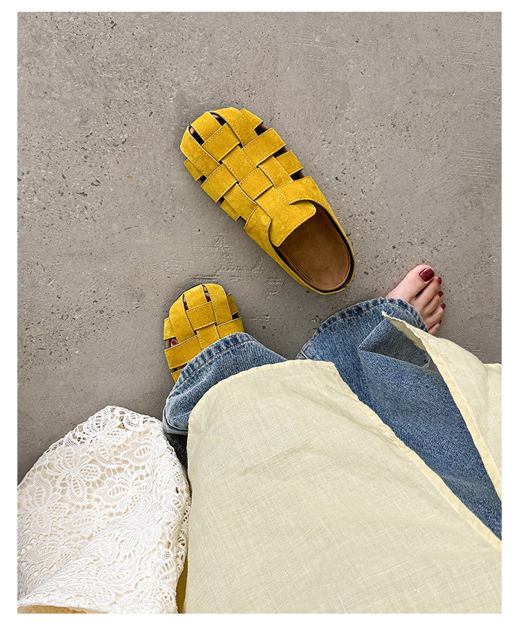Karin Luna Full Layer Inside and Out~Basic Versatile Perforated Round Toe Birkenstock Slippers