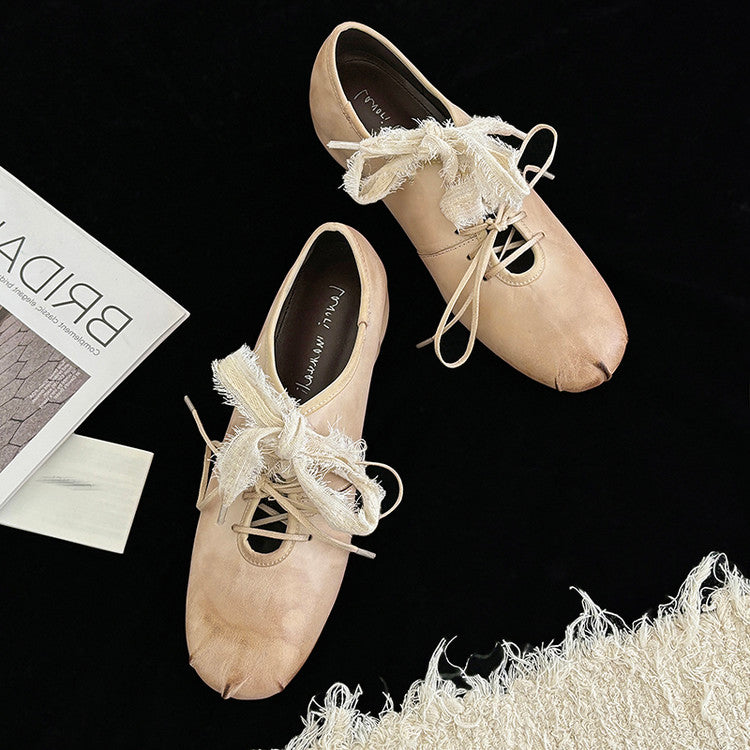 Karin Luna In Stock In Stock  Xiaohongshu Hot Sale Full Leather Round Toe Deep Mouth Single Shoes