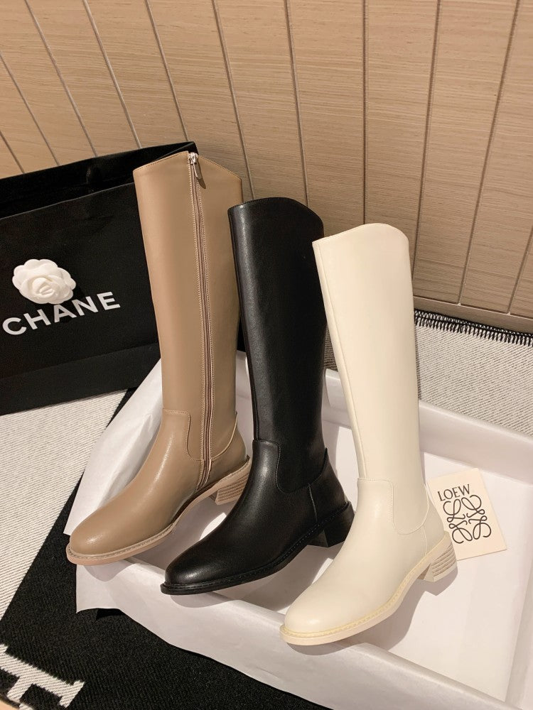 Karin Luna Internet Celebrity Photo  Best-selling in stock Full Leather Basic Long Boots  Winter Essential Combat Boots