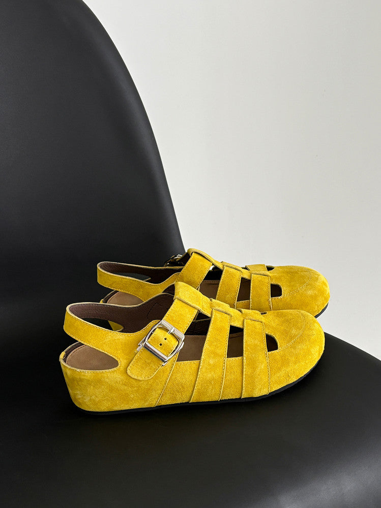 Karin Luna Full Layer Inside and Out~Basic Versatile Perforated Round Toe Birkenstock Shoes