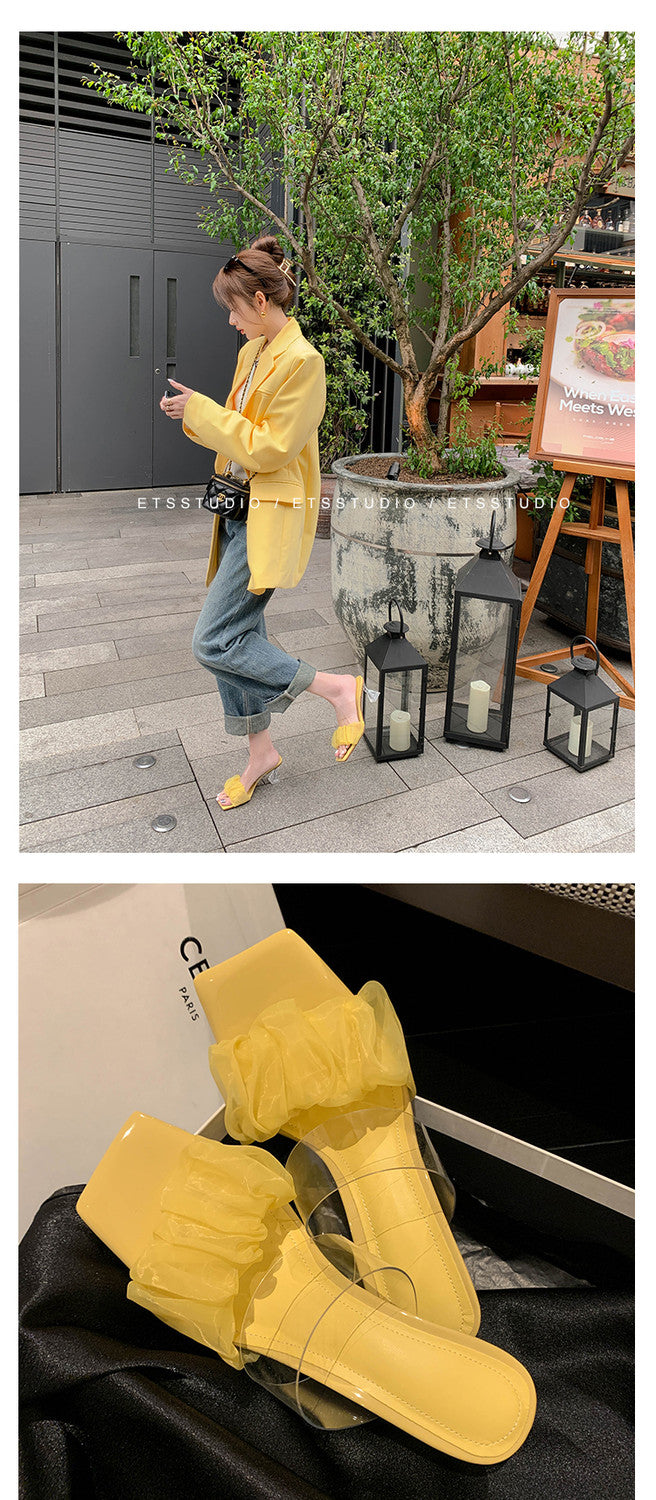 Karin Luna In Stock Spot Goods The feeling of summer Breathable Organza Elegant Slippers