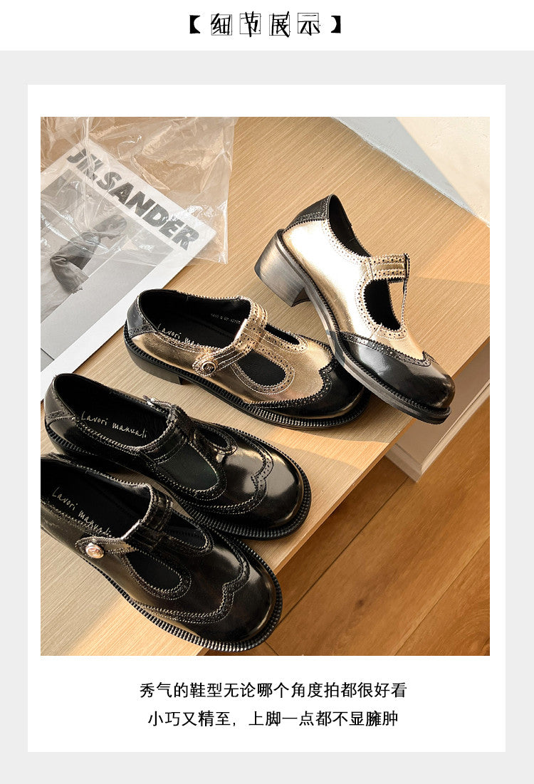 Karin Luna In Stock Spot Goods  Color Matching t Round Toe British Style Single Shoes