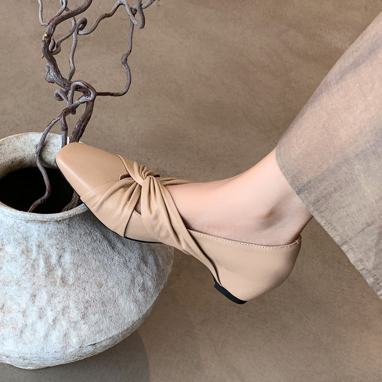 Karin Luna Cross Design Square Toe Hidden Wedge Shoes