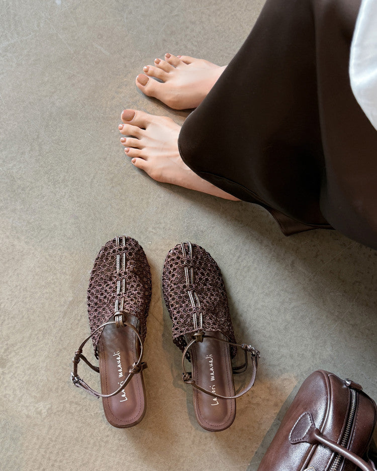 Karin Luna In Stock Spot Goods  Resort Style Series~Casual woven closed-toe flat sandals