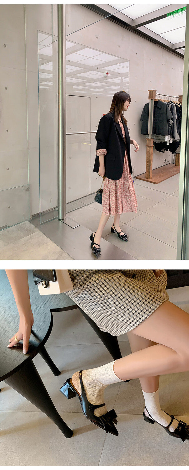 Karin Luna In Stock Spot Goods  Hot-Selling Closed-Toe Sandals  Full leather inside and out Sweet Bow