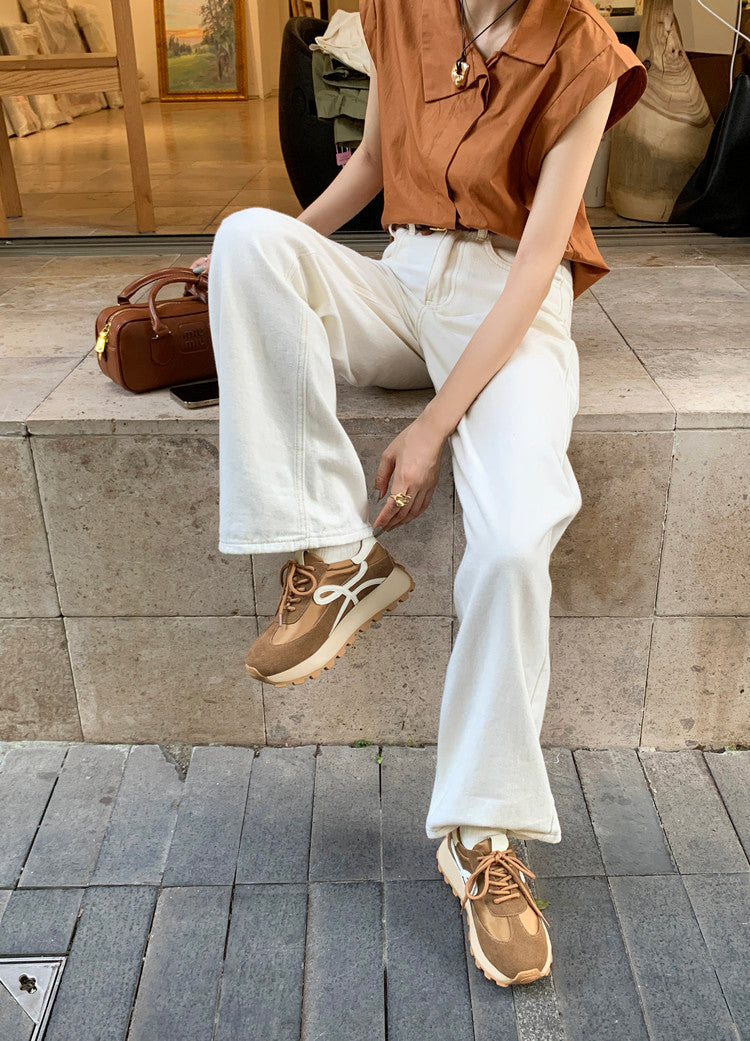Karin Luna Casual Shoes Series~  In Stock Hot-Selling Versatile Lace-Up Thick-Soled Deep Mouth Single Shoes