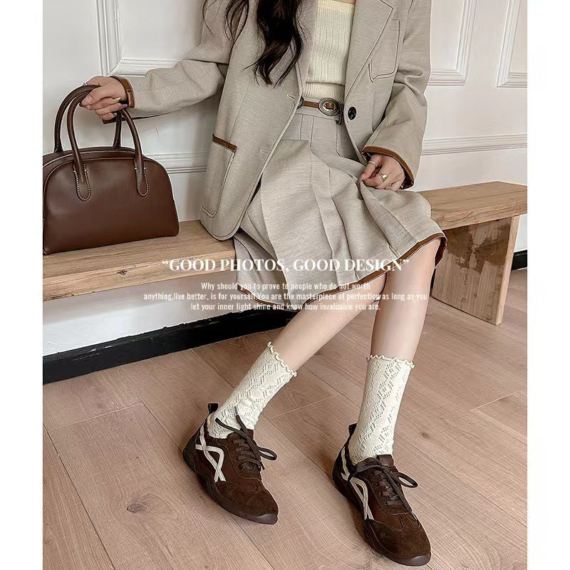 Karin Luna Casual Shoes Series~  In Stock Hot-Selling Versatile Lace-Up Deep Mouth Flats