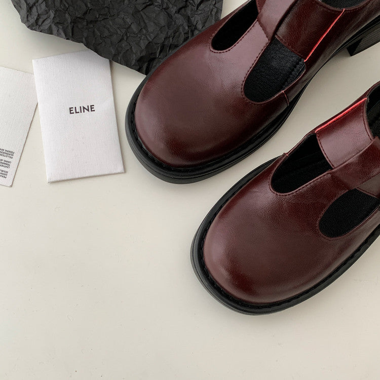 Karin Luna In Stock Spot Goods round Head t Round Toe British Style Single Shoes