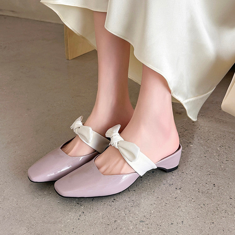 Karin Luna In Stock In Stock  Fluffy feel Bowknot Closed-Toe Slippers