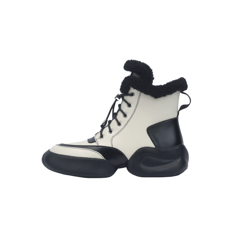 Karin Luna In Stock  Spot Goods  Hot-selling Sports Thick Sole Thickened Fur Snow Boots Full cowhide