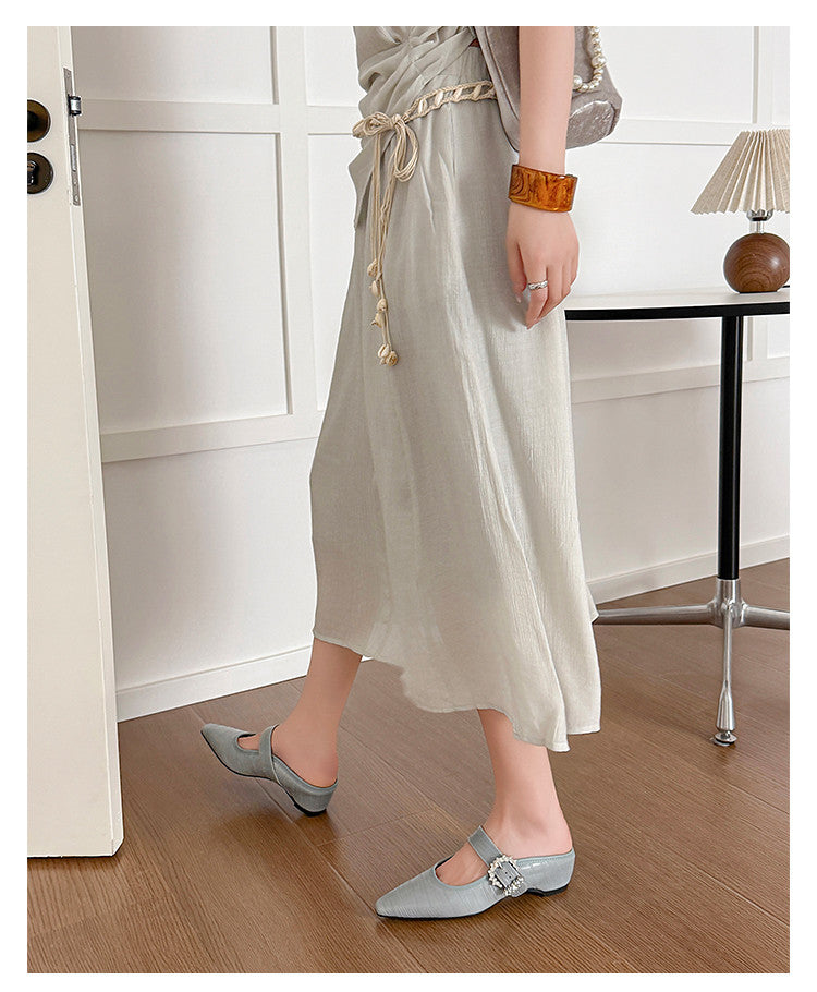 Karin Luna In Stock Spot Goods Full Layer Rhinestone Exquisite Closed-Toe Slippers