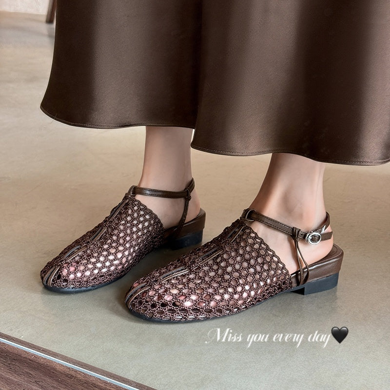 Karin Luna In Stock Spot Goods  Resort Style Series~Casual woven closed-toe flat sandals