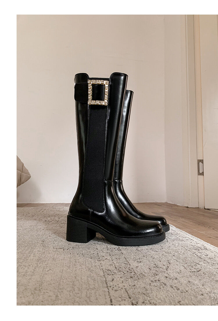 Karin Luna Bestseller Spot Goods Exquisiteness round Head Elastic Long Boots