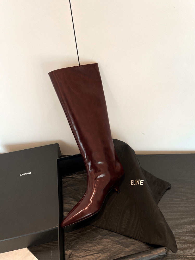 Karin Luna In Stock In Stock    Stunning Elegant Style Kitten Heel Straight Long Boots
