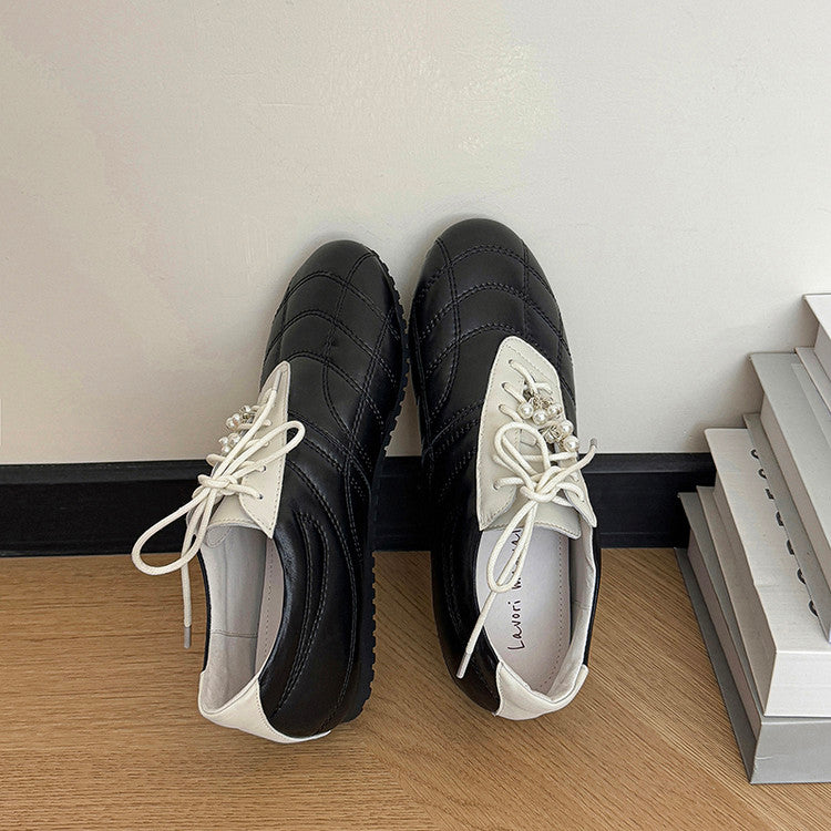 Karin Luna Casual Shoes Series~  In stock Xiaohongshu Hot-Selling Lace-Up Thick-Soled Deep Mouth Single Shoes