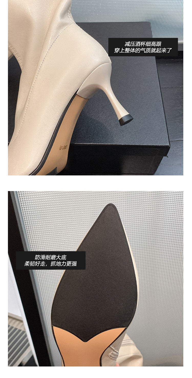 Karin Luna Elegant Style v Pointed Toe Stiletto Long Boots