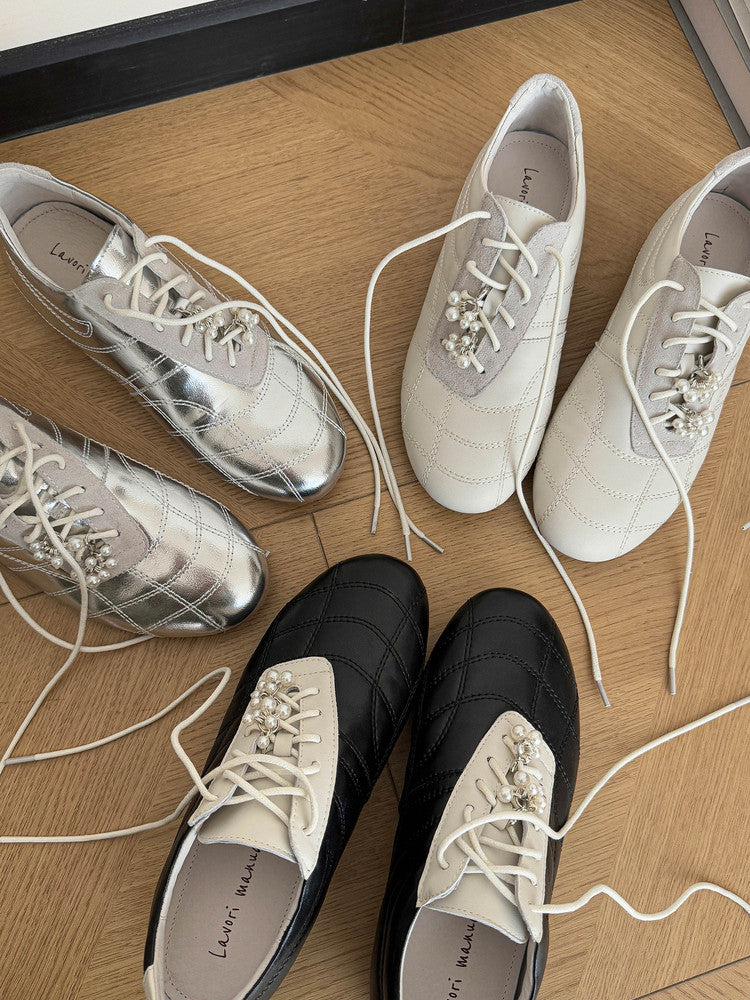 Karin Luna Casual Shoes Series~  In stock Xiaohongshu Hot-Selling Lace-Up Thick-Soled Deep Mouth Single Shoes