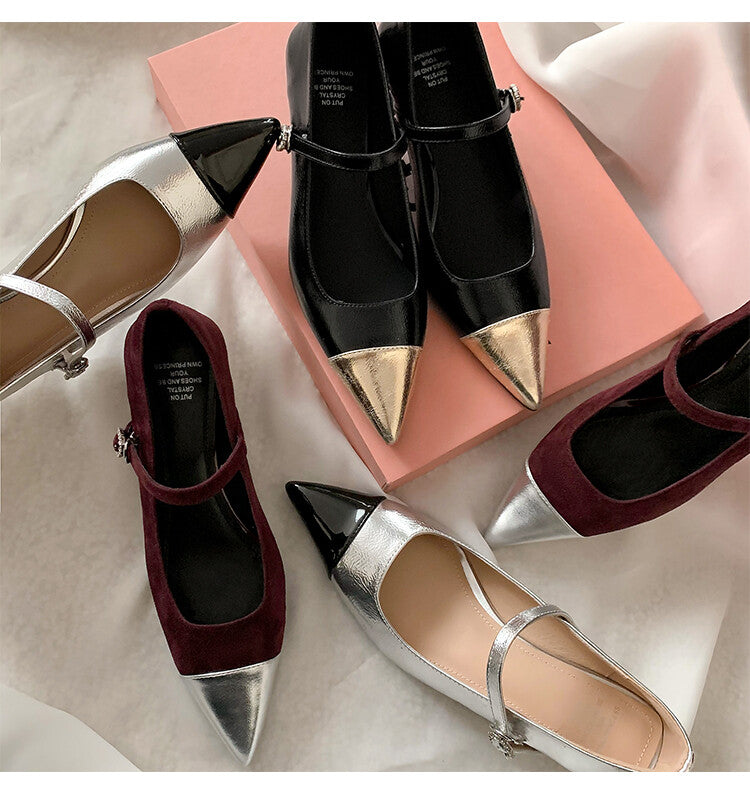 Karin Luna In Stock  Spot Goods In Stock  Classic Color Block Pointed Toe Hot-Selling Elegant Stiletto Pumps