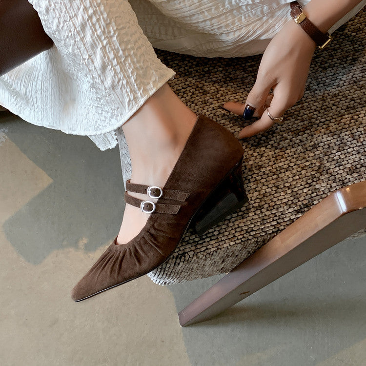 Karin Luna Full Leather Inside and Out Popular Element Amber Heel Elegant French Style Single Shoes