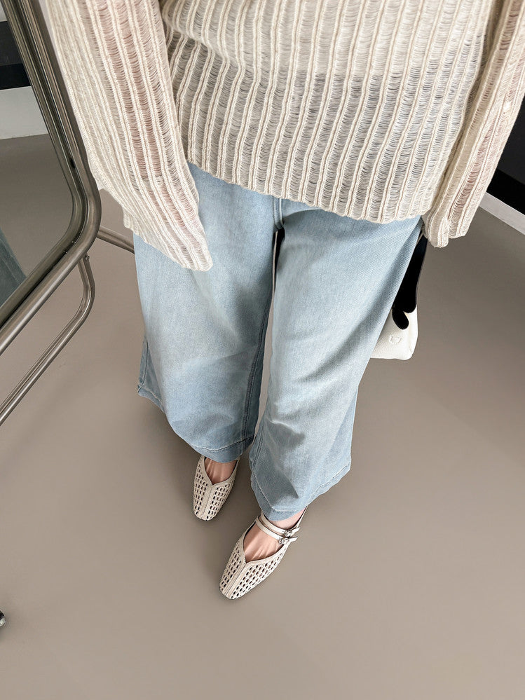 Karin Luna In Stock Spot Goods Hollow Woven One-Strap Closed-Toe Slippers