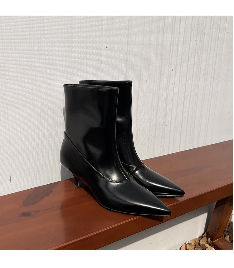 Karin Luna In Stock  Spot Goods Elegant kitten heel pointed toe trendy ankle boots