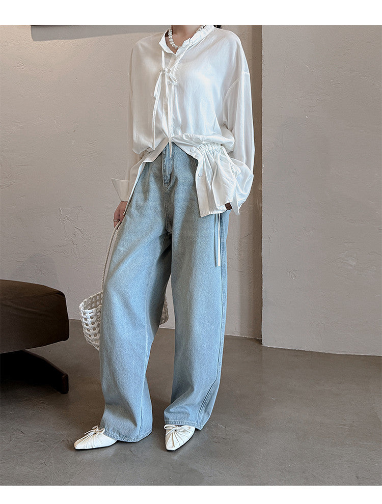 Karin Luna French Style Wrinkled Square Toe Height-Increasing Flats