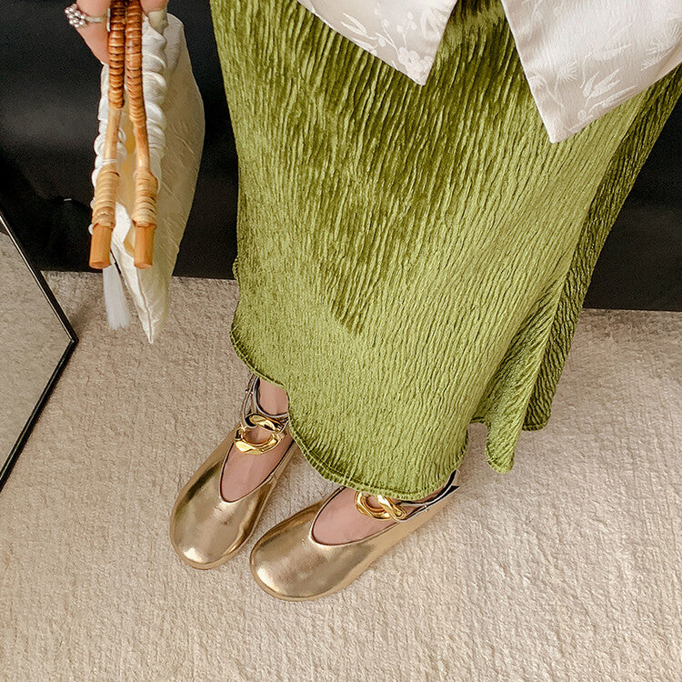 Karin Luna In Stock Large Stock Main Promotion  Two-Way Wear Height-Increasing Retro Gold Buckle Mary Jane Shoes
