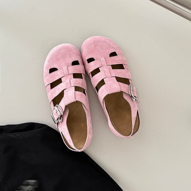 Karin Luna Full Layer Inside and Out~Basic Versatile Perforated Round Toe Birkenstock Shoes