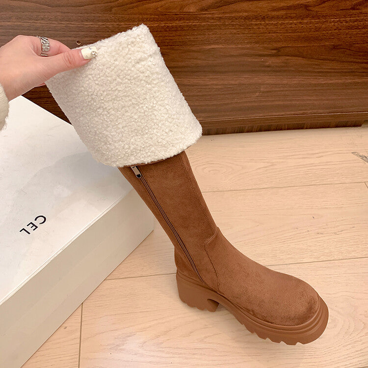 Karin Luna has prepared stock  Main Push Main Push  Hot-selling Large Sole Self-flowing Foldable Round Toe Over-the-Knee Boots