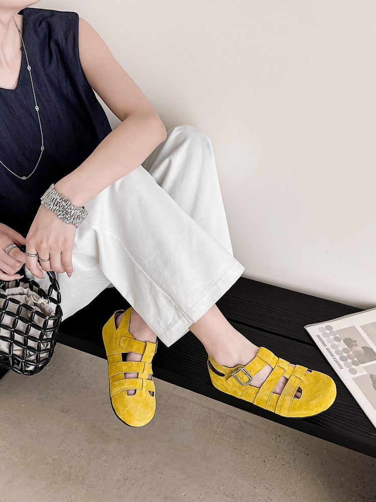 Karin Luna Full Layer Inside and Out~Basic Versatile Perforated Round Toe Birkenstock Shoes