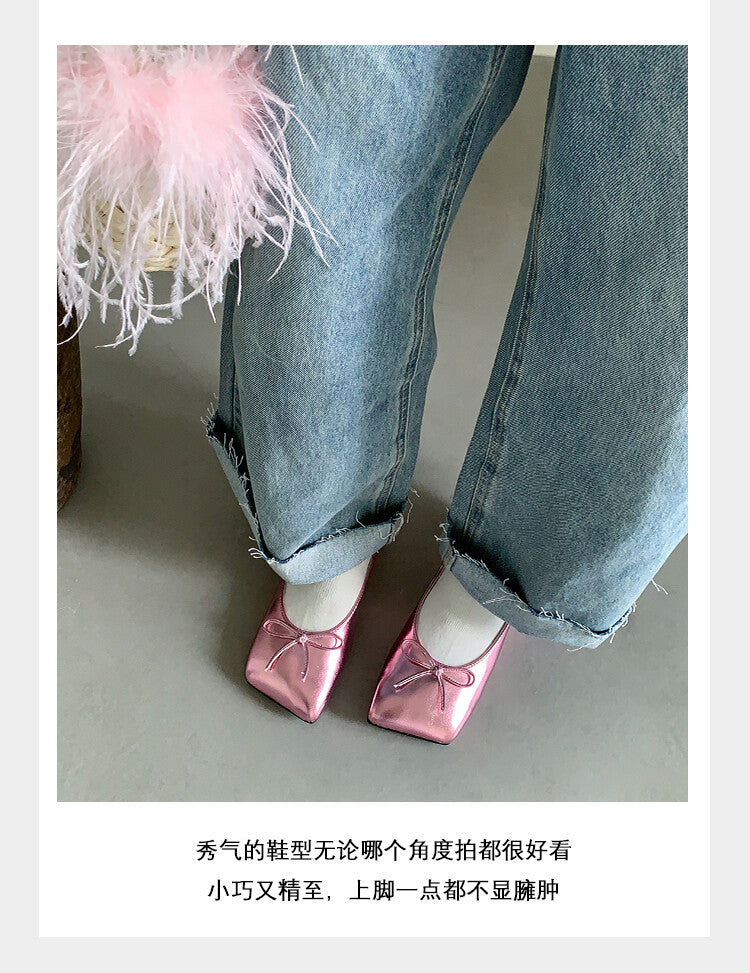 Karin Luna Hot-Selling Derivative Edition~Comes with data plan included Must-have Butterfly Knot Closed-Toe Height-Increasing Slippers