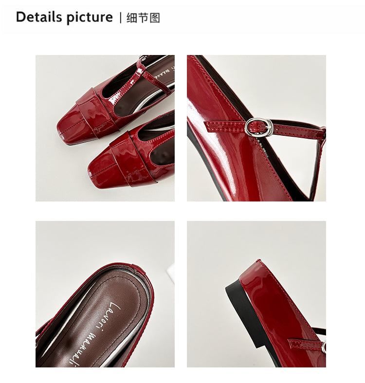 Karin Luna In Stock Spot Goods  t Square-Toed Full Leather Basic Slippers