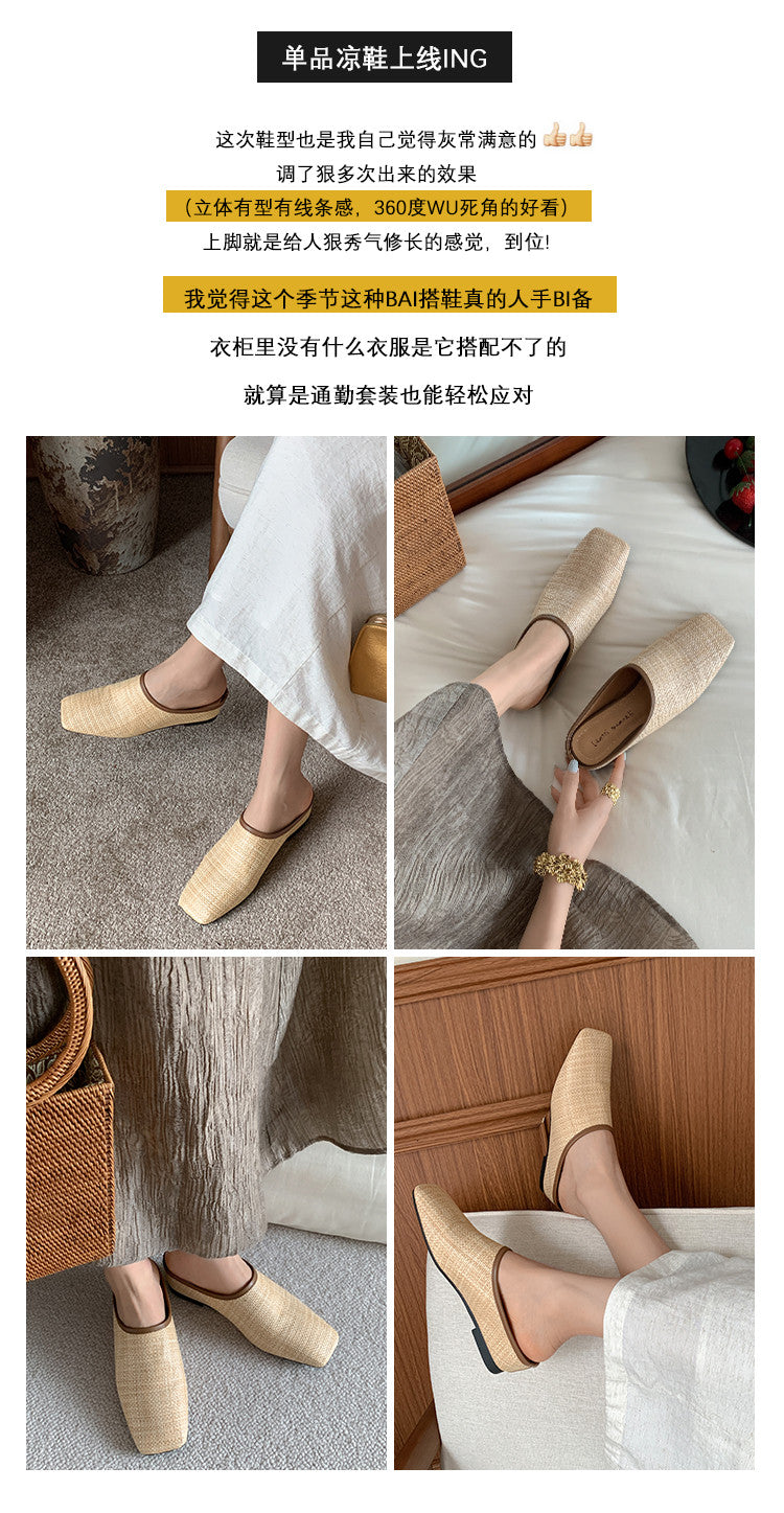Karin Luna In Stock Spot Goods Baotou Vacation Style Height-Increasing Slippers