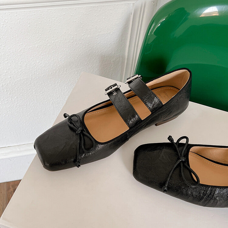 Karin Luna Future Sense silver~Spot Goods Spot Goods Hot-selling Bowknot Retro Belt Buckle Ballet Mary Jane Shoes