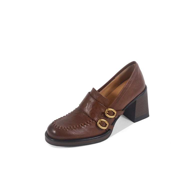 Karin Luna Bestseller Hot-Selling Derivative Edition Self-contained Strap Buckle Casual Loafers