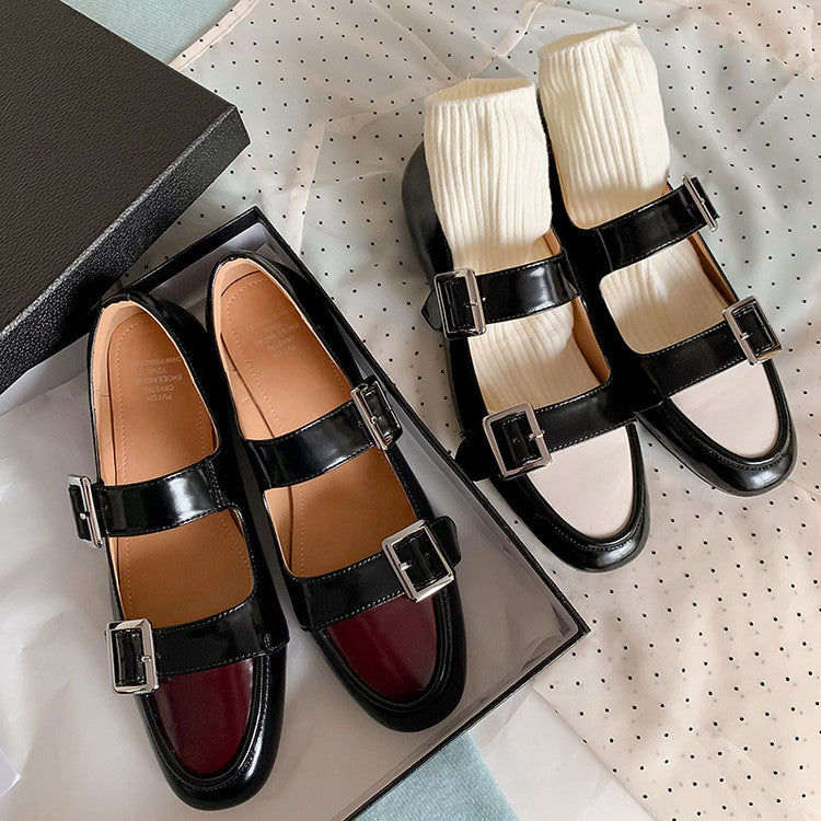 Karin Luna In Stock Spot Goods One-Strap Height-Increasing Belt Buckle Single Shoes