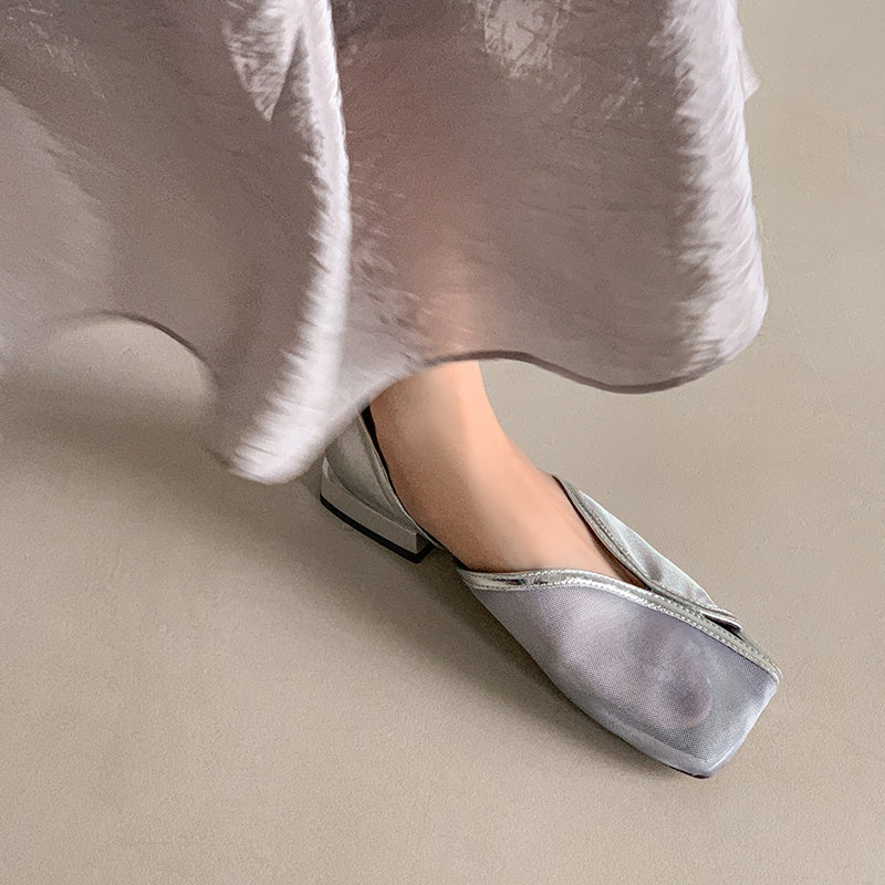 Karin Luna In Stock Spot Goods  Square Toe Mesh Sandals
