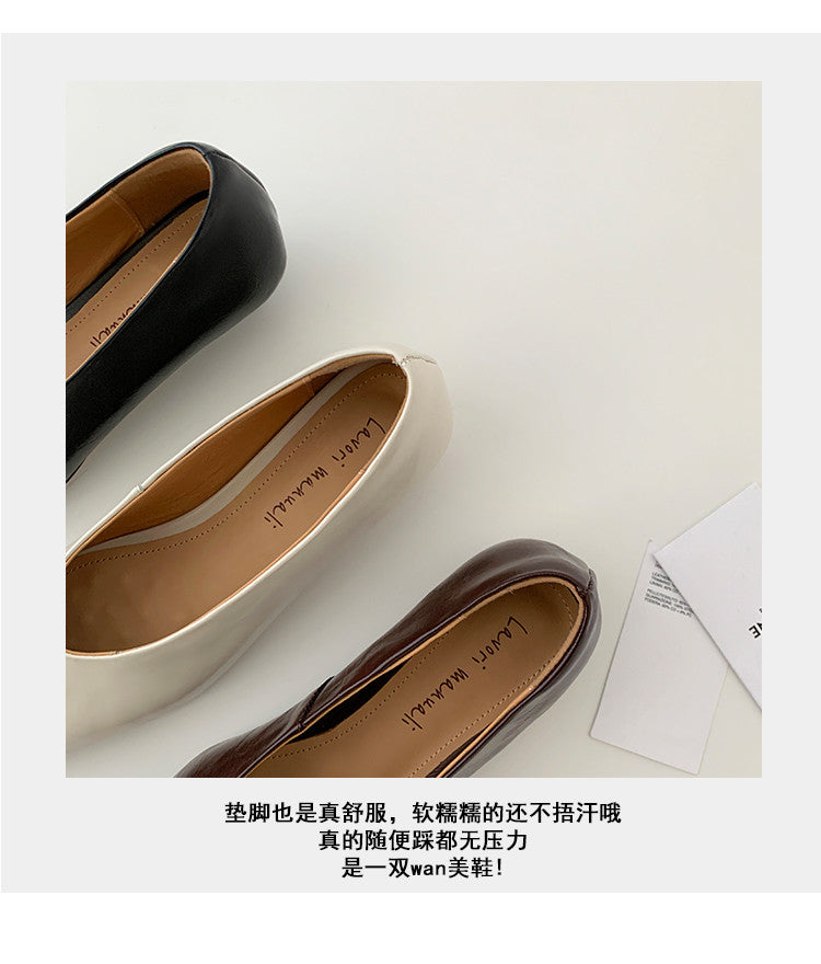 Karin Luna In Stock Spot Goods  Small Metal Decoration Thick Heel Single Shoes